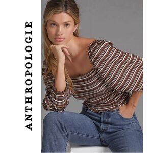 NWOT Anthropologie Smocked Puff-Sleeved Top